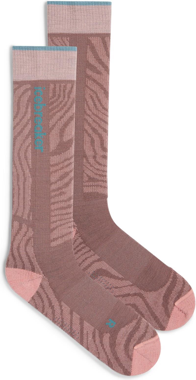 Merino Ski+ Over the Calf Socks - Light - Mountain Contour - Womens - summit / blush / hydro 1