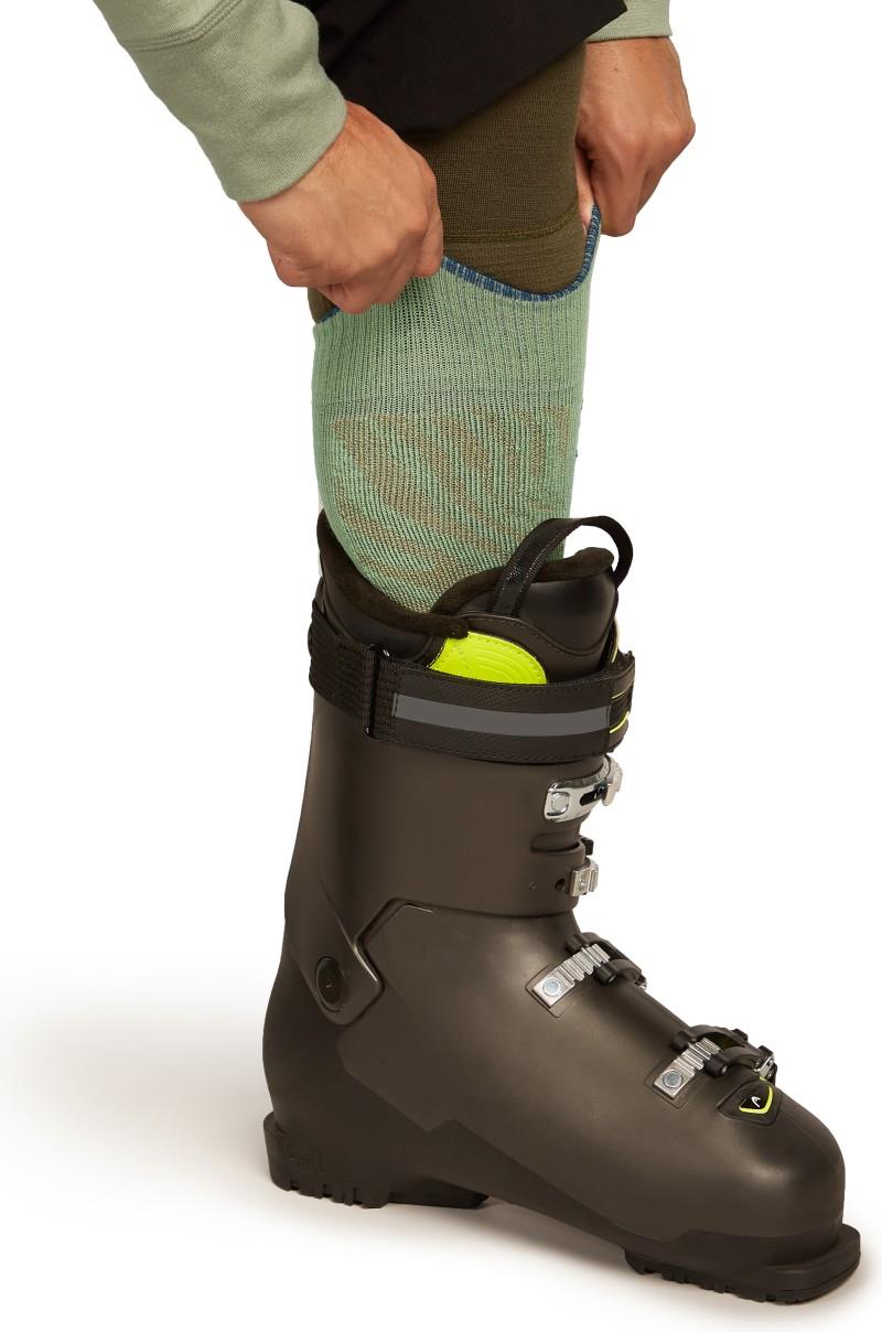 Merino Ski+ Over the Calf Socks - Medium - Mountain Contour - Mens - seaglass / atlantis / trail 1