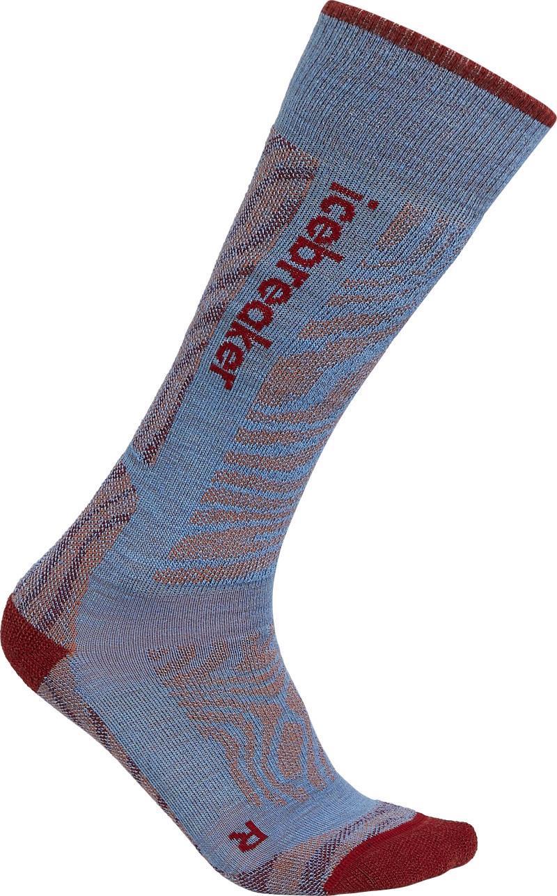 Merino Ski+ Over the Calf Socks - Medium - Mountain Contour - Womens - baja / port / cedarwood 1