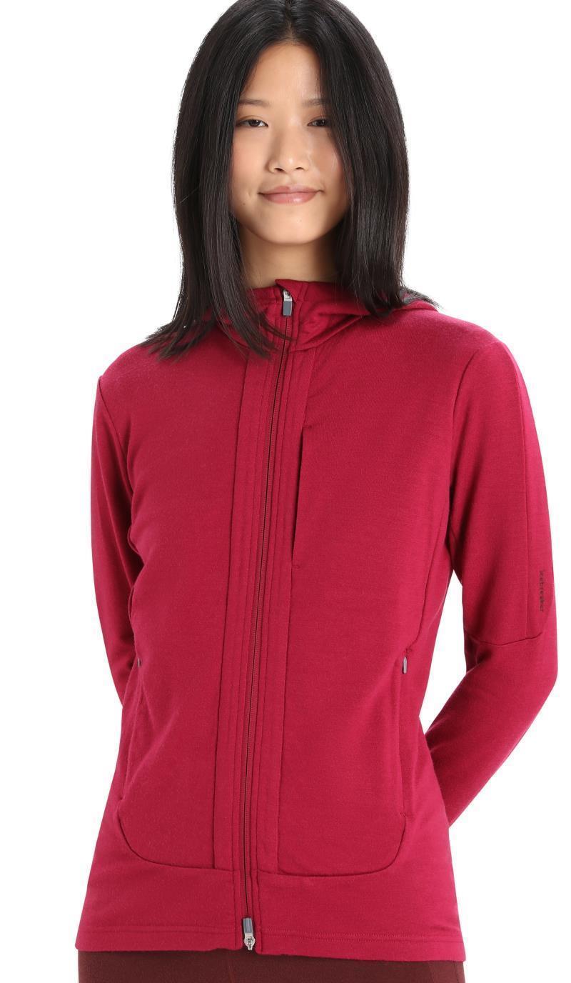 Quantum III LS Zip Hoodie - Womens - Cherry / Espresso 2