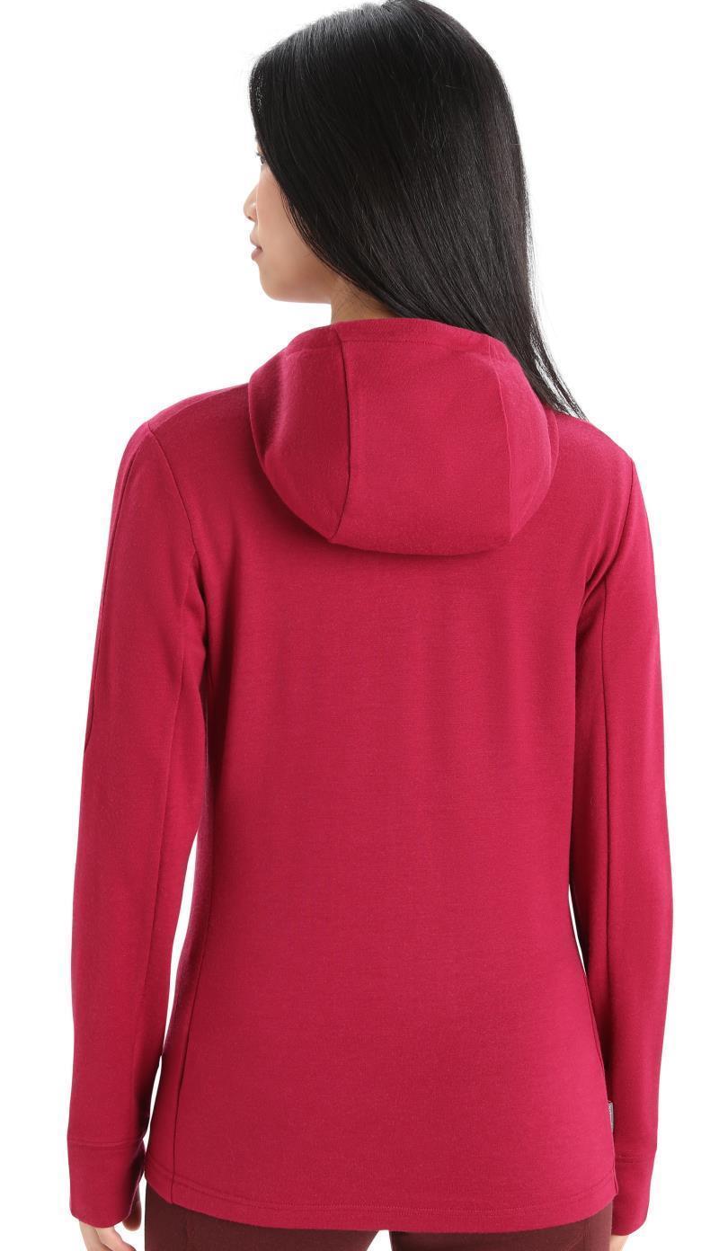 Quantum III LS Zip Hoodie - Womens - Cherry / Espresso 3