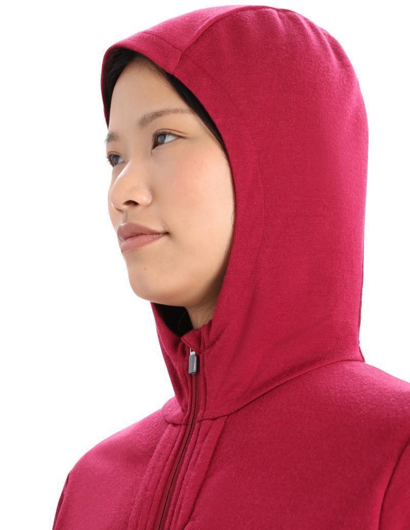 Quantum III LS Zip Hoodie - Womens - Cherry / Espresso 4