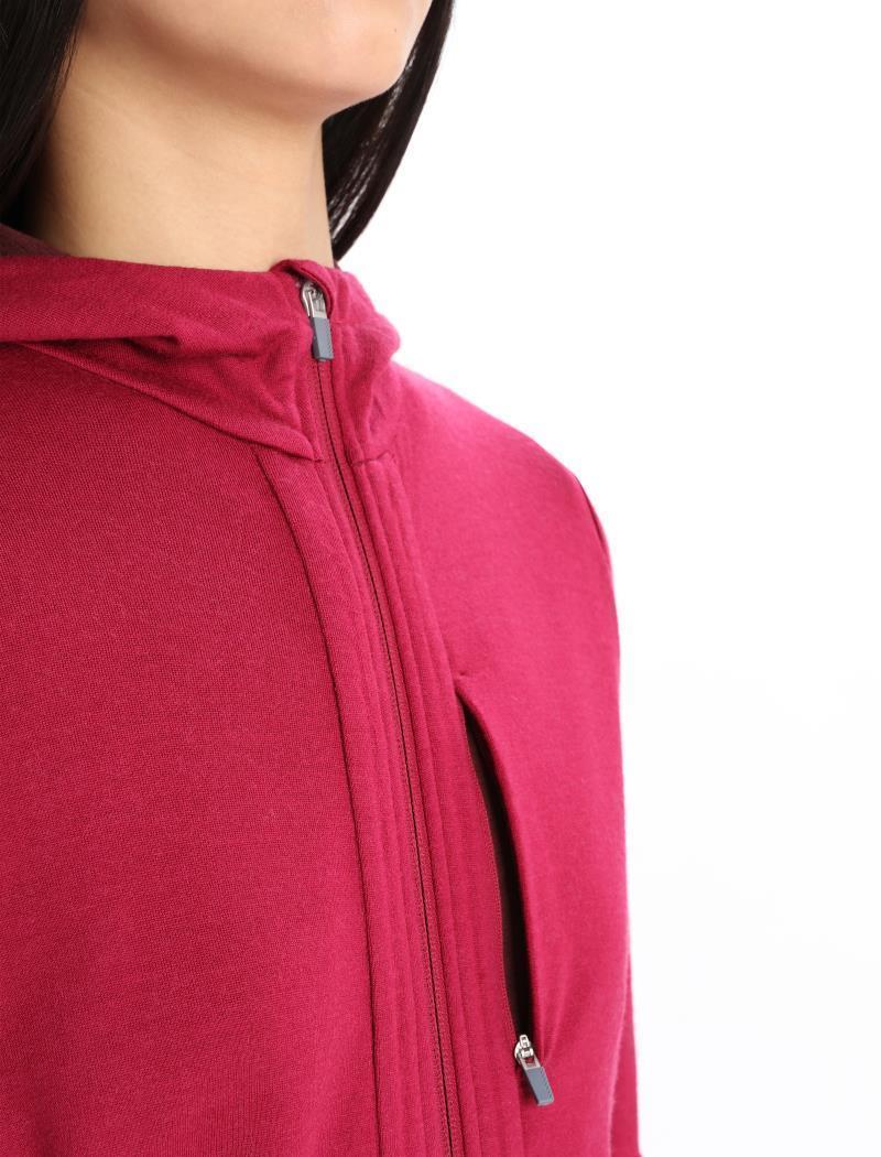 Quantum III LS Zip Hoodie - Womens - Cherry / Espresso 5