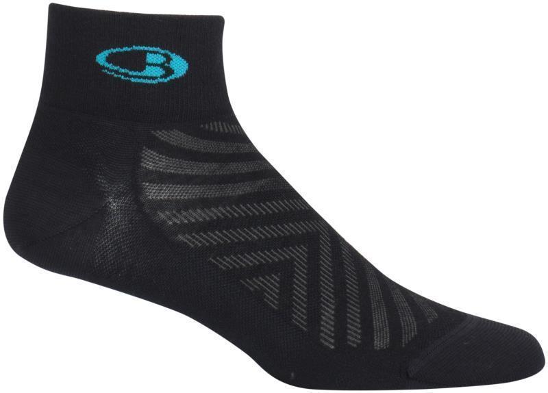 Run+ Mini Socks - Ultralight - Womens - Black / Lagoon 1