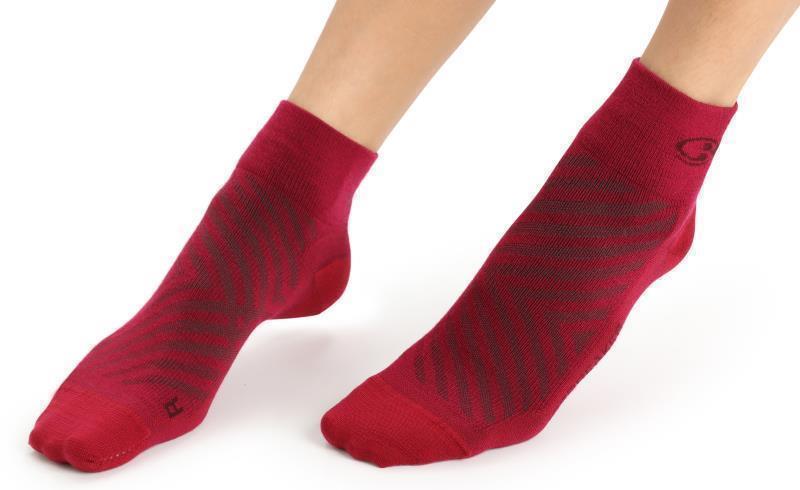 Run+ Mini Socks - Ultralight - Womens - Cherry / Espresso 3