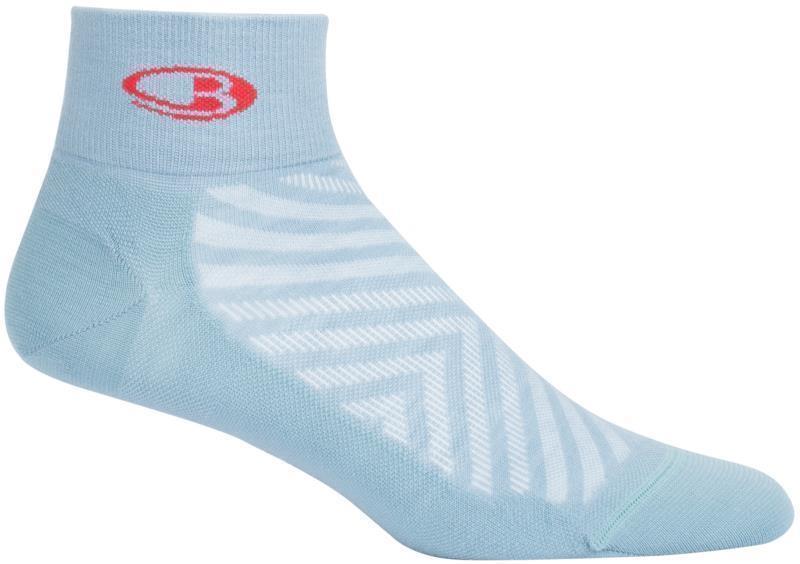 Run+ Mini Socks - Ultralight - Womens - Waterfall / Poppy Red 1