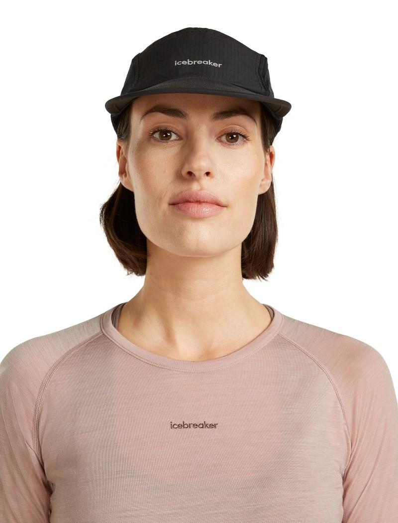 Shell+ Cotton Windbreaker 5 Panel Cap - black 1