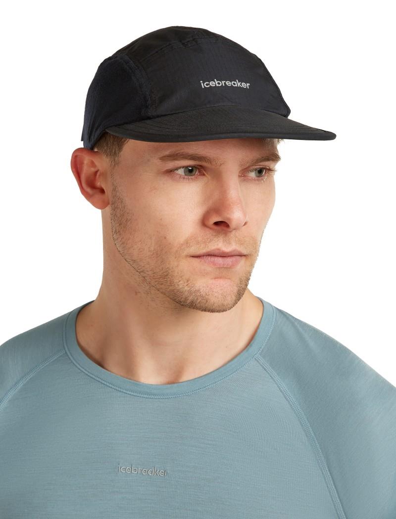 Shell+ Cotton Windbreaker 5 Panel Cap - black 1