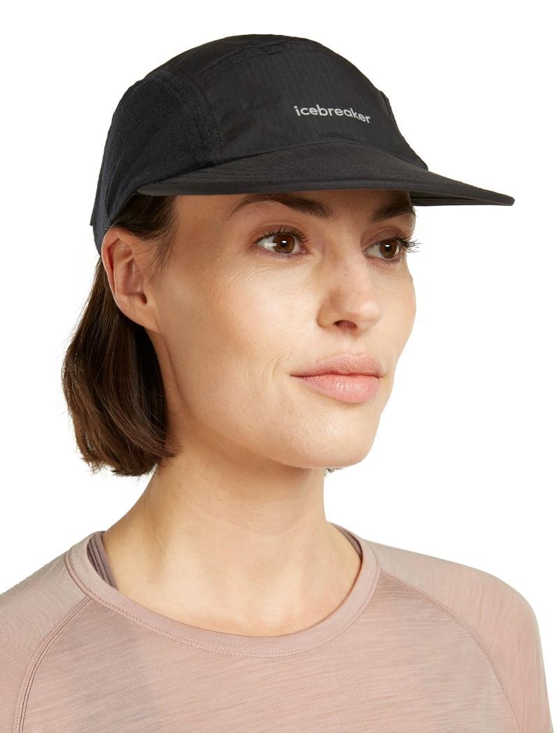 Shell+ Cotton Windbreaker 5 Panel Cap - black 1