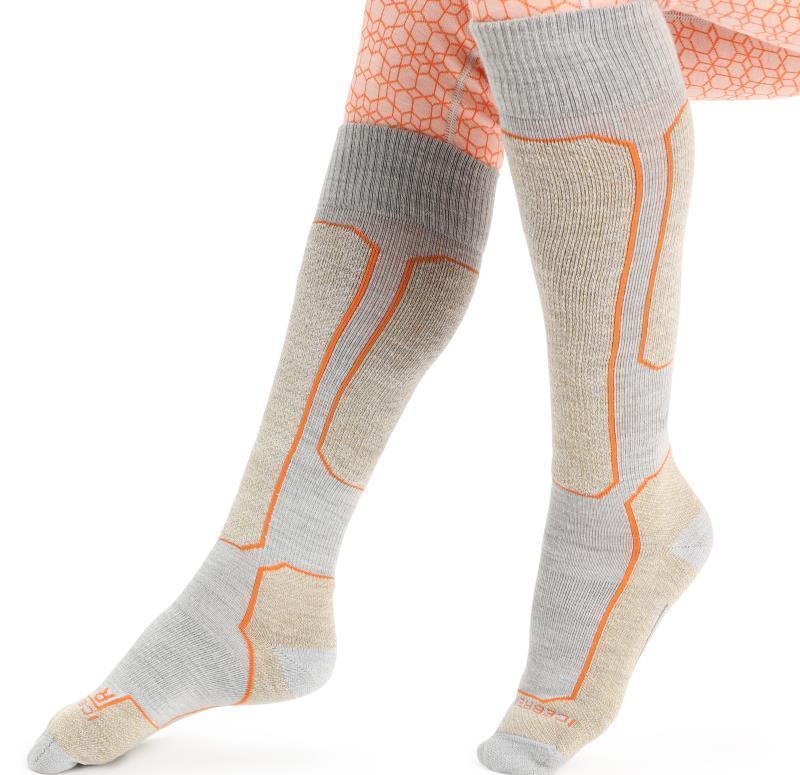 Ski+ Over The Calf Socks - Light - Womens - Blizzard Heather / Snow / Flash 1