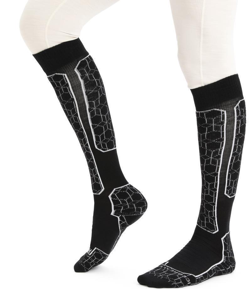 Ski+ Over The Calf Socks - Medium - Alpine Geo - Mens - Black / Snow 3