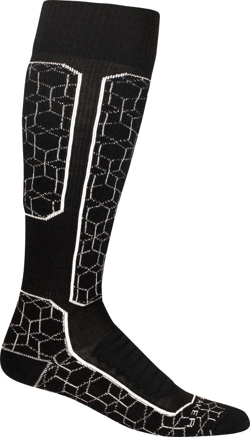 Ski+ Over The Calf Socks - Medium - Alpine Geo - Womens - Black / Snow 1