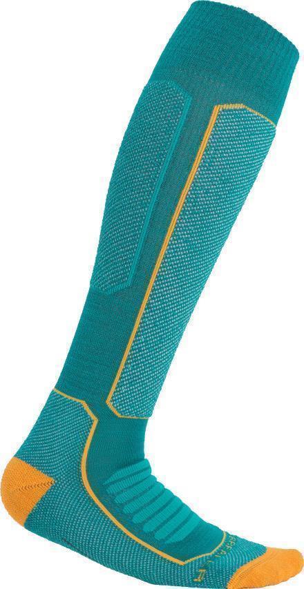 Ski+ Over The Calf Socks - Medium - Womens - Flux Green / Solar / Ether 1