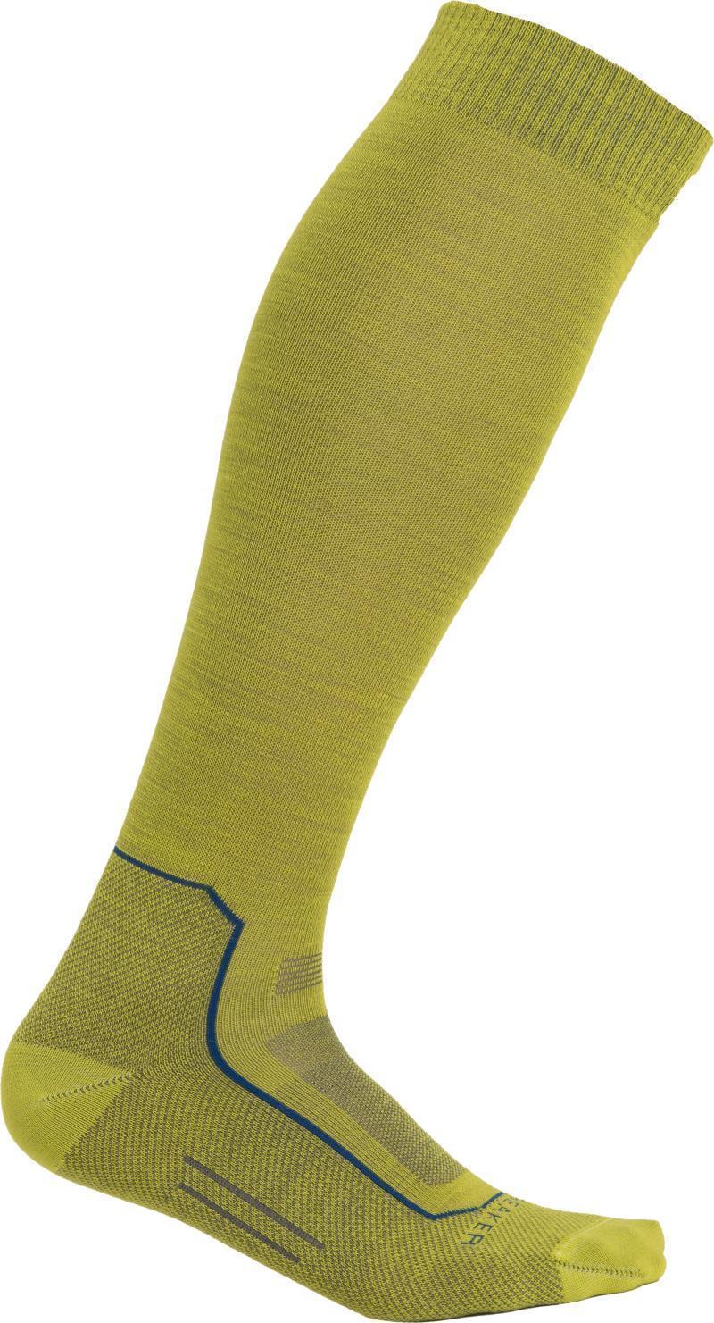 Ski+ Over The Calf Socks - Ultralight - Mens - Bio Lime / Loden / Lazurite 1