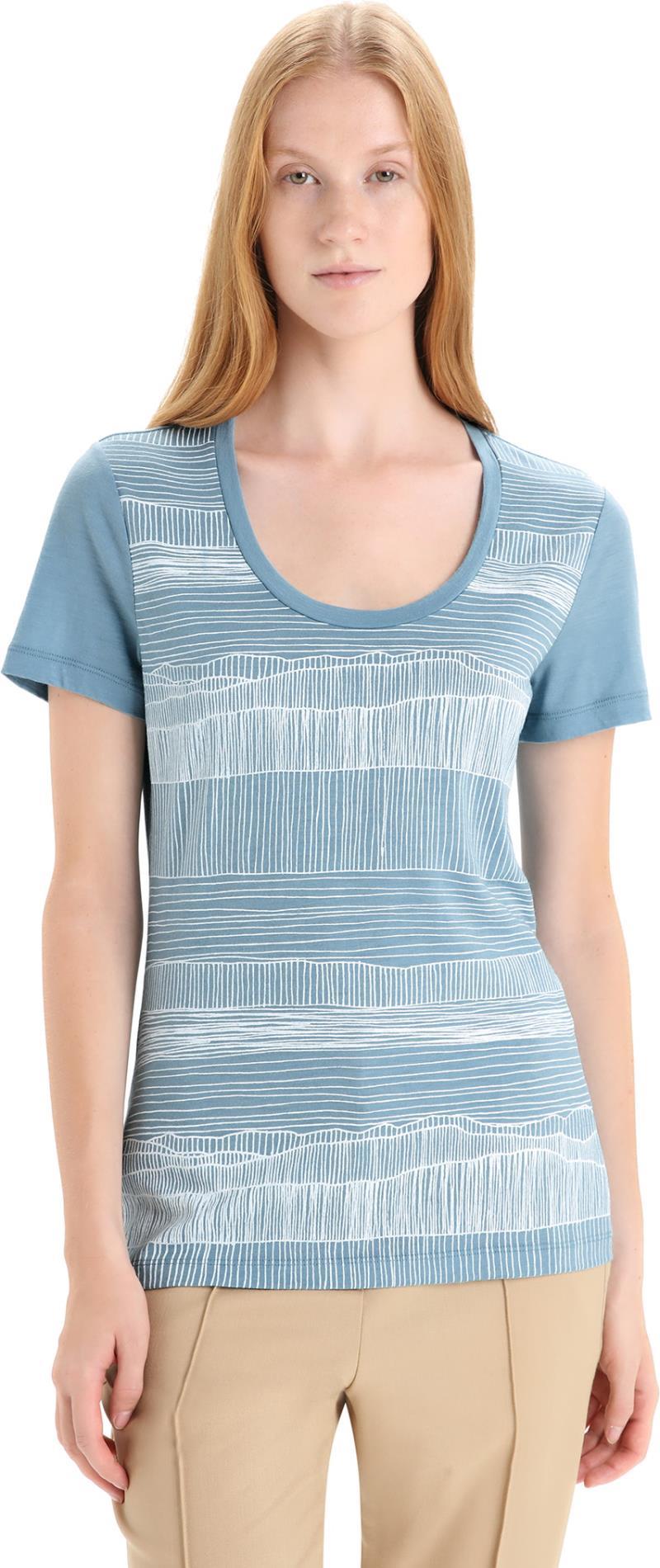 Tech Lite II SS Scoop Tee - Reflection Lines - Womens - astral blue 1