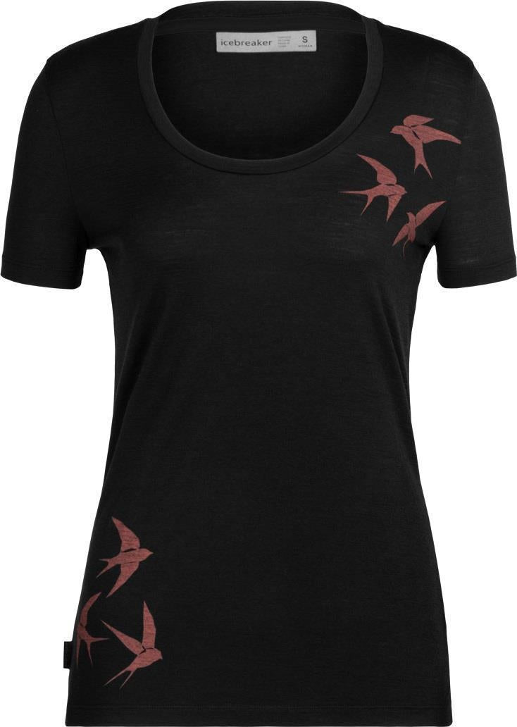 Tech Lite II SS Scoop Tee - Swarming Shapes - Womens - black 1