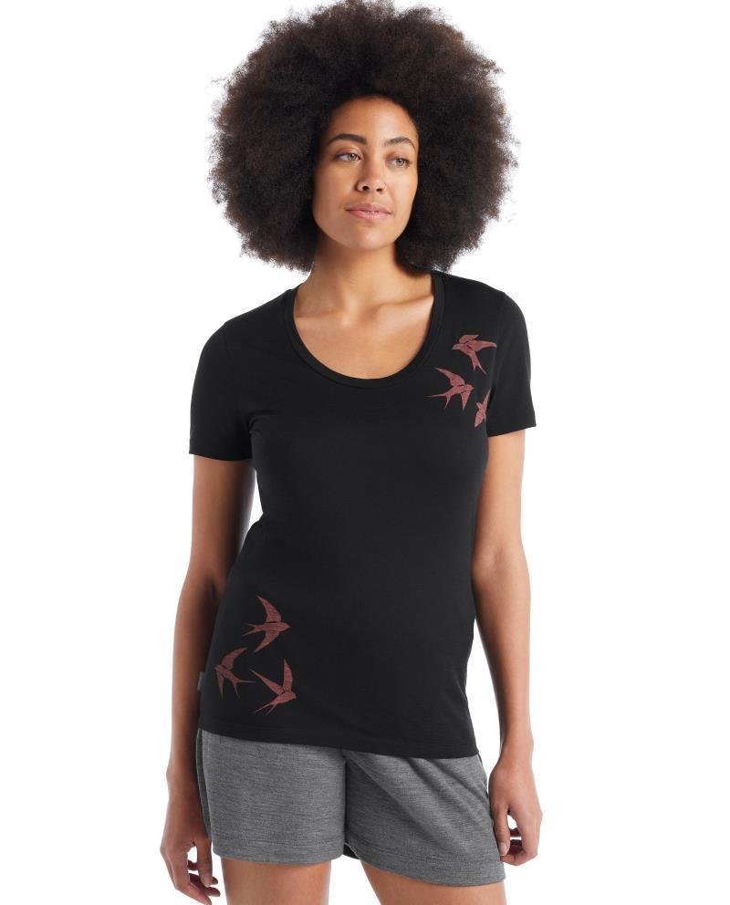 Tech Lite II SS Scoop Tee - Swarming Shapes - Womens - black 1