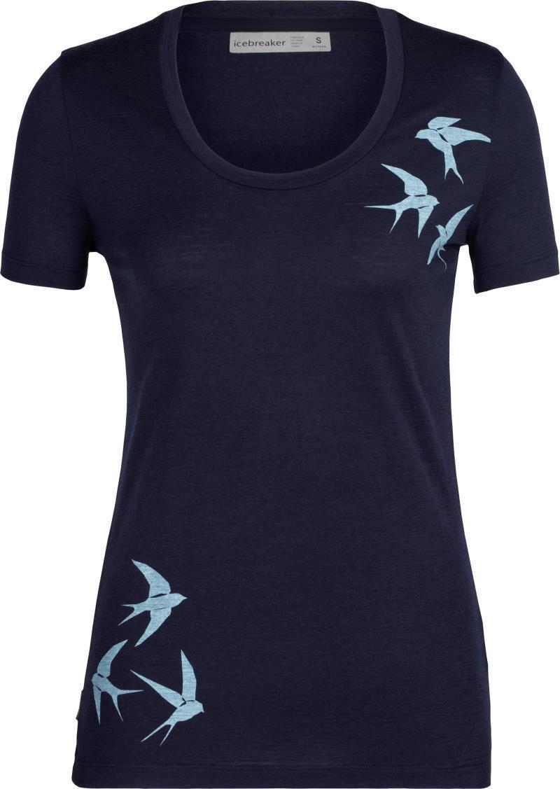 Tech Lite II SS Scoop Tee - Swarming Shapes - Womens - midnight navy #401 1