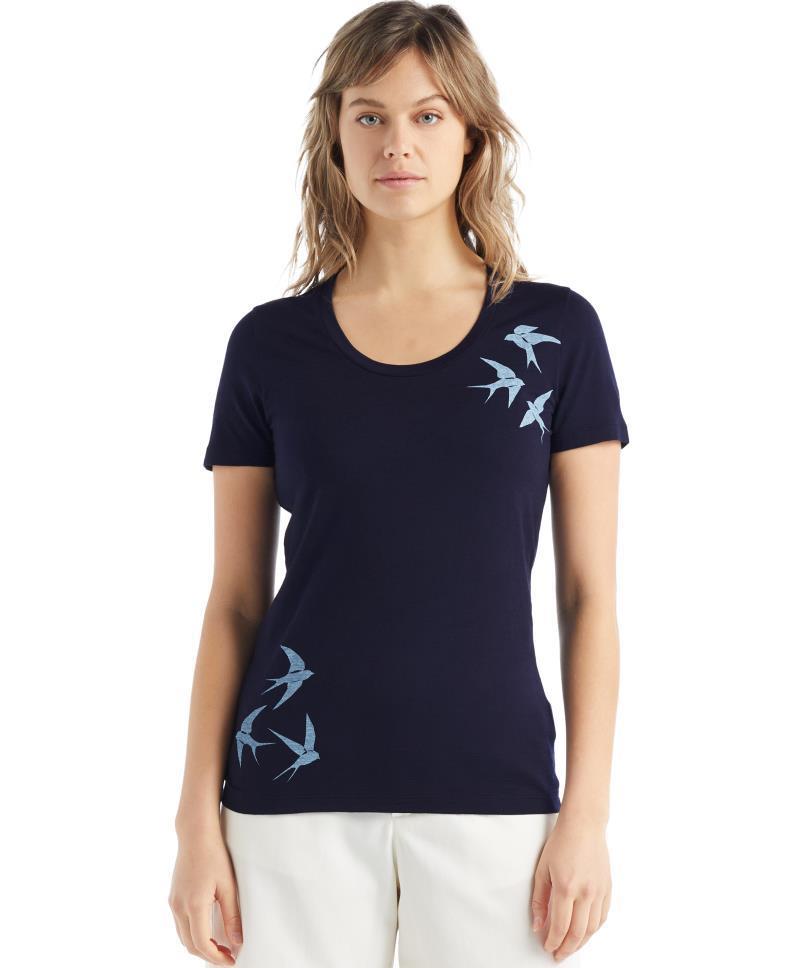 Tech Lite II SS Scoop Tee - Swarming Shapes - Womens - midnight navy #401 1