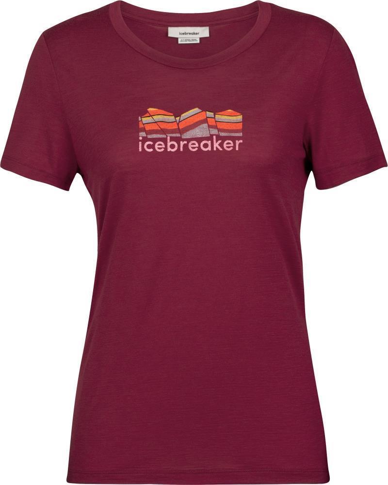 Tech Lite II SS Tee - Mountain Geology - Womens - Cherry 1