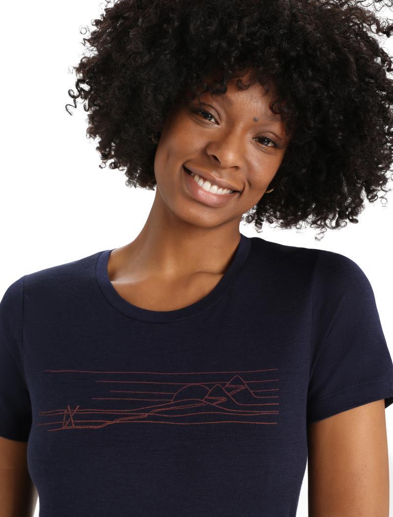 Tech Lite II SS Tee - Ski Stripe - Womens - midnight navy 1