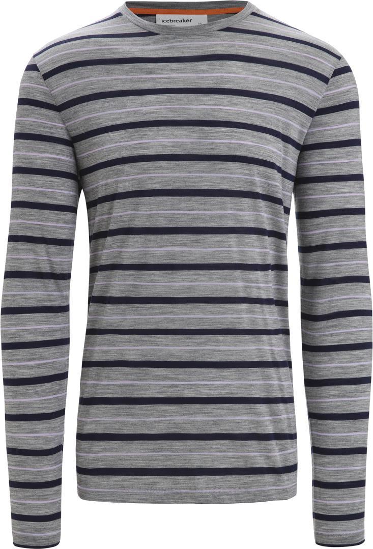Wave LS Tee - Stripe - Mens - metro heather / midnight navy - stripe 1