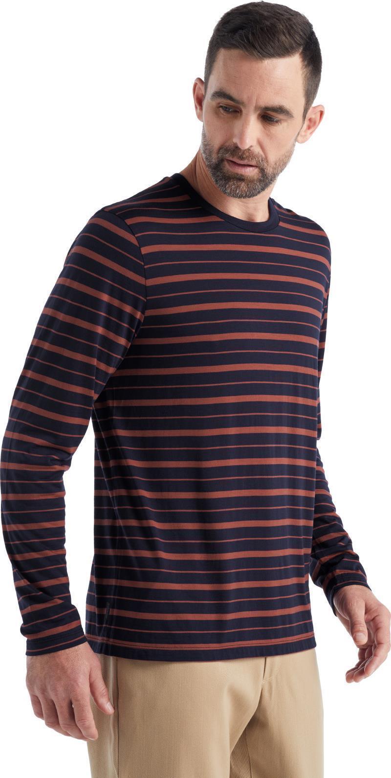 Wave LS Tee - Stripe - Mens - midnight navy / grape - stripe 1