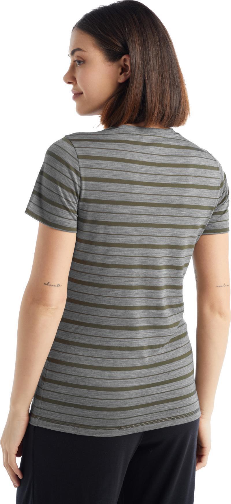 Wave SS Tee - Stripe - Womens - Metro Heather / Loden - Stripe 3