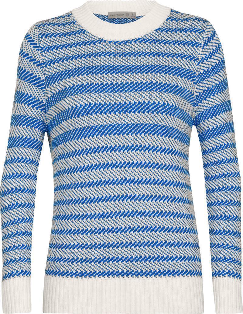 Waypoint Crewe Sweater - Womens - Ecru Heather / Lazurite - Stripe 1