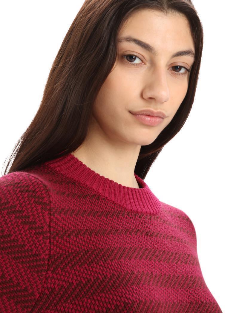 Waypoint Crewe Sweater - Womens - cherry / espresso - stripe 1