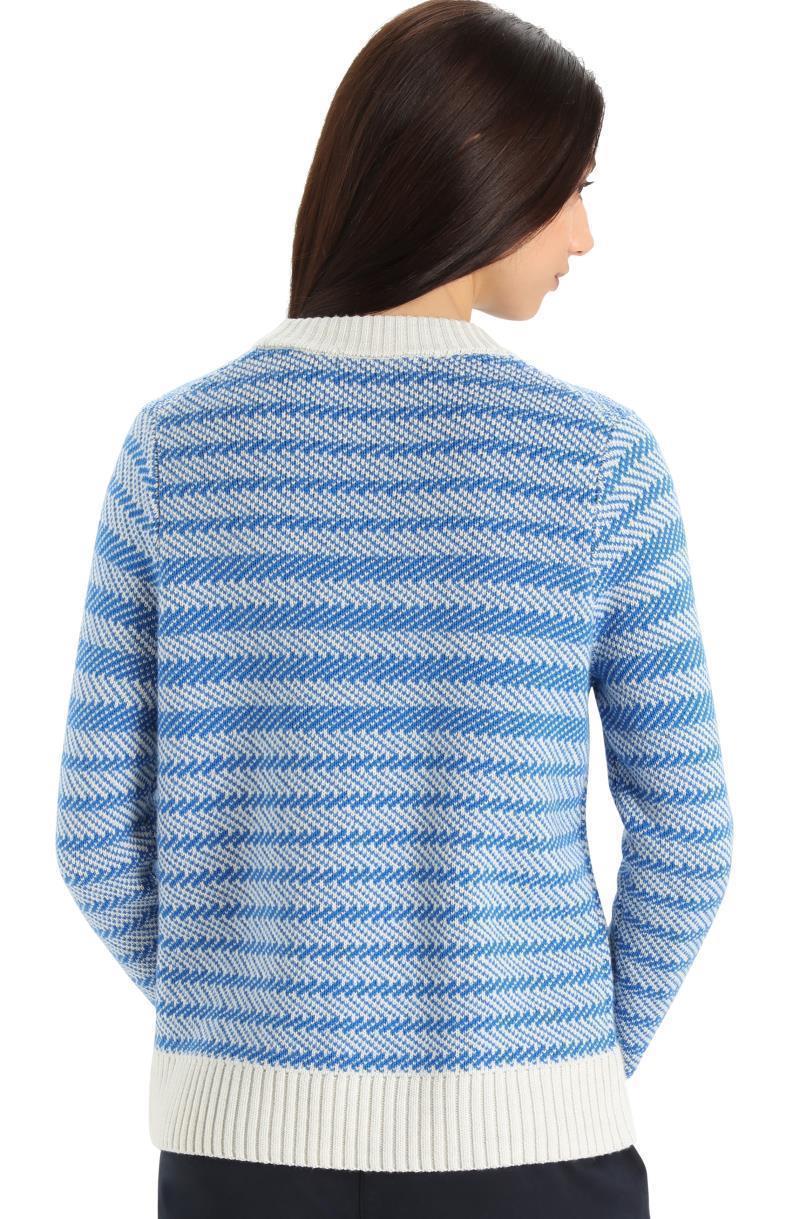 Waypoint Crewe Sweater - Womens - ecru heather / lazurite - stripe 1