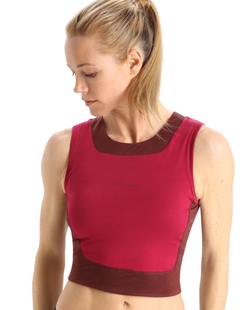 ZoneKnit Cropped Bra-Tank - Cherry / Espresso / CB 2