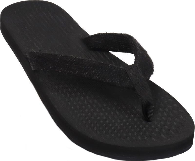 Flip Flops w/ Recycled Pable Straps - Womens - Black / Ketapang 1