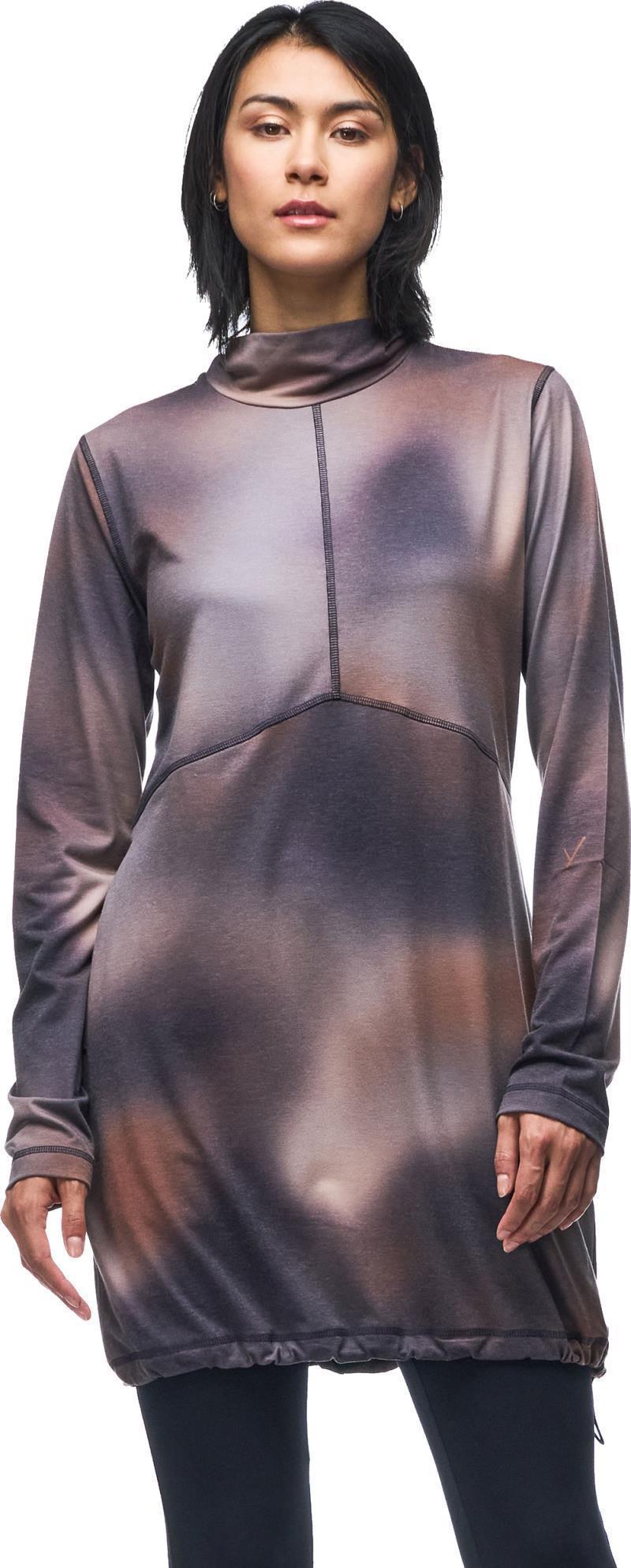 Abito High Collar Tunic - Womens - Cobalt Aurora Print 1