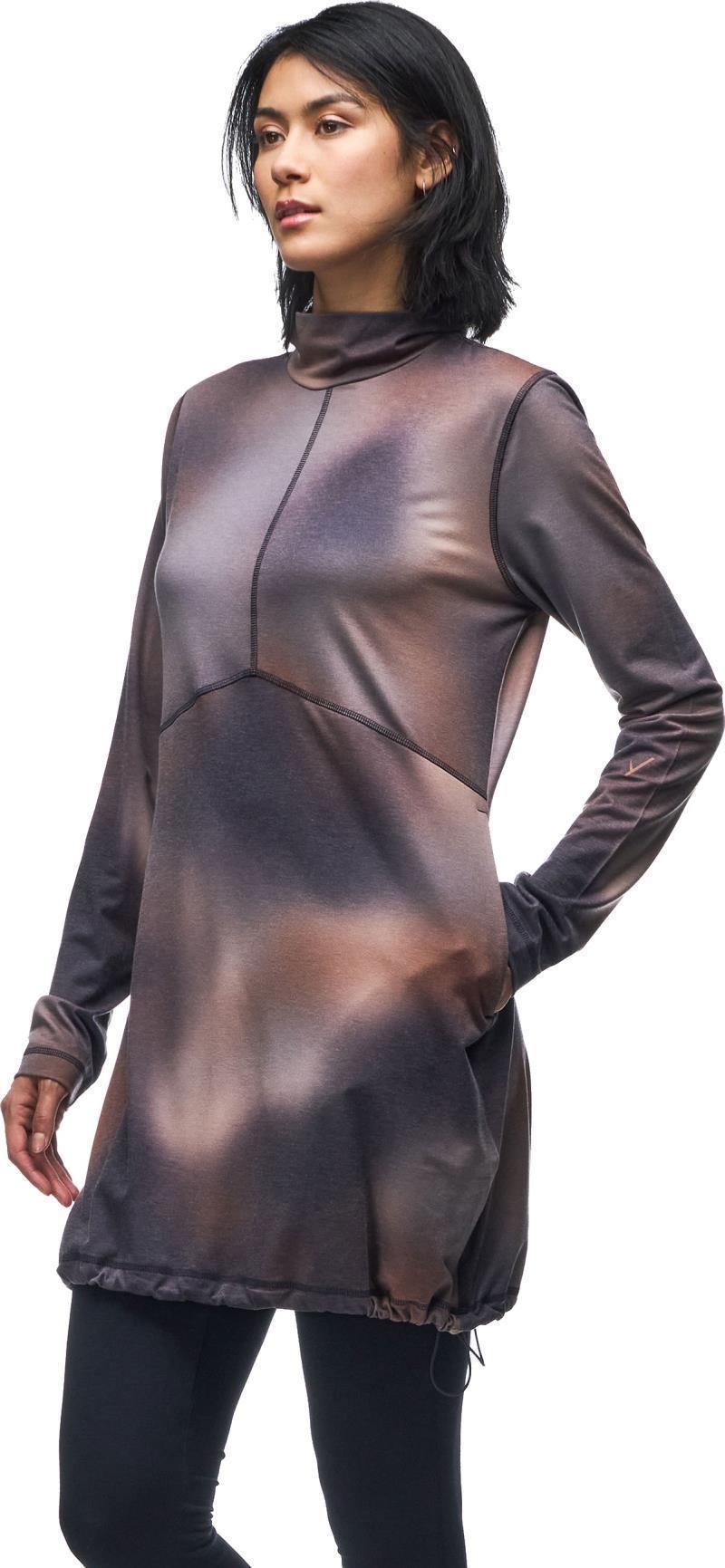 Abito High Collar Tunic - Womens - Cobalt Aurora Print 2