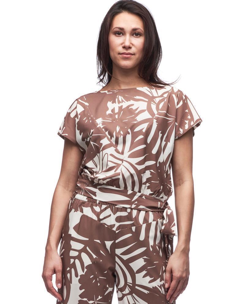 Aleste Cropped Shirt - Womens - Mousse Botanical Print 1