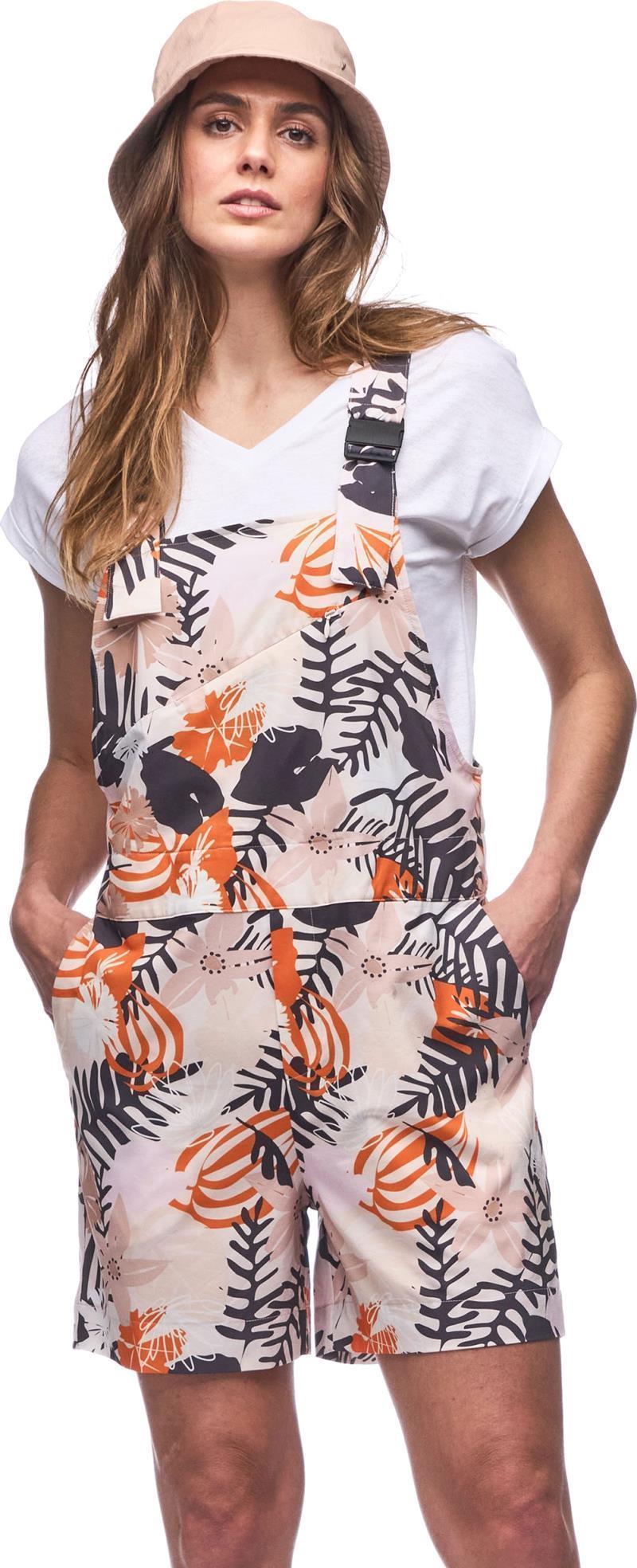 Arin Short Overalls - Womens - Clementine Botanical Print 1