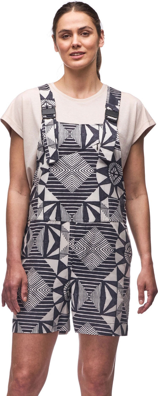 Arin Short Overalls - Womens - hematite slate print 1
