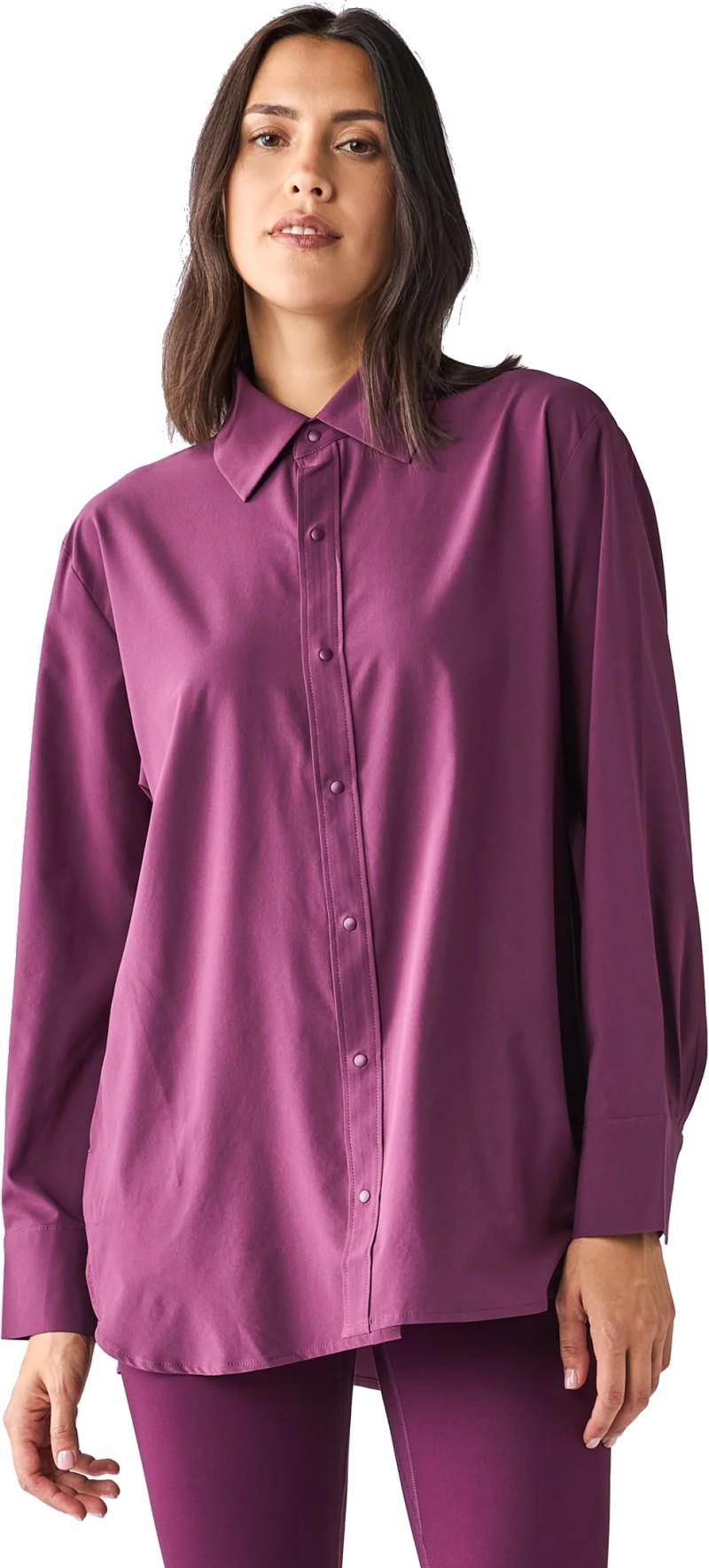 Breezy LS Button Up II - Womens - elderberry 1