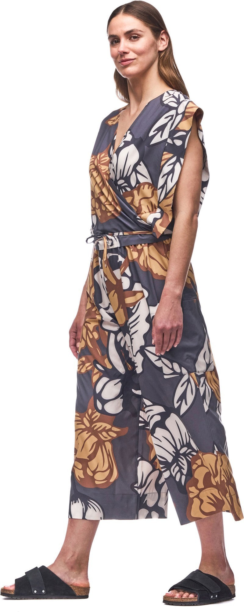 Bryza Jumpsuit - Womens - hematite piwonia print 1