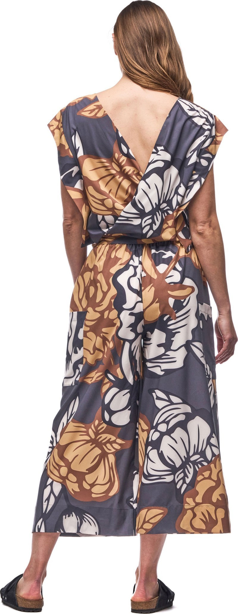Bryza Jumpsuit - Womens - hematite piwonia print 1