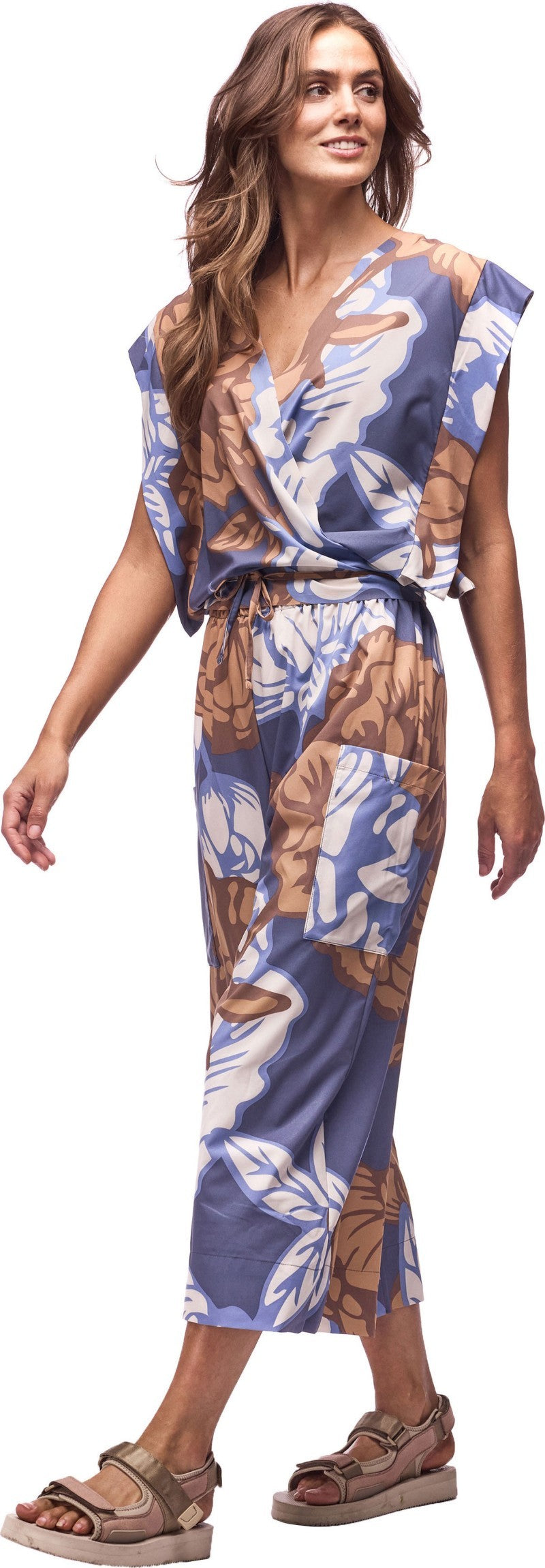 Bryza Jumpsuit - Womens - lagon piwonia print 1