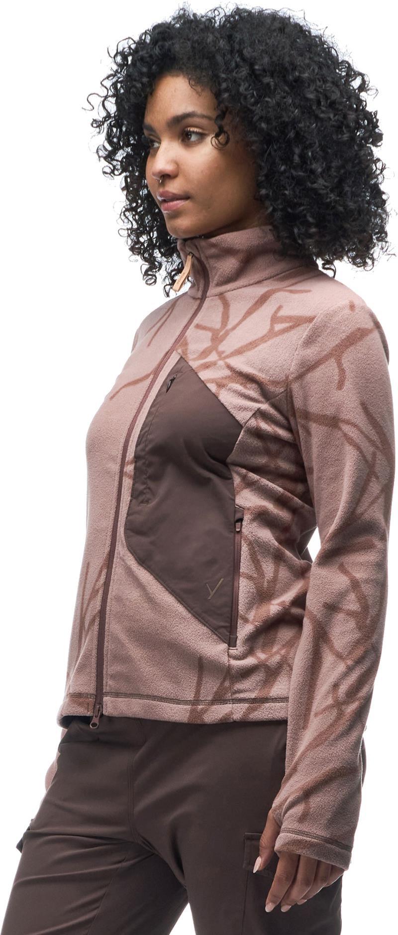 Comodo Fleece Full Zip - Womens - Sepia Rose Branch Print 2