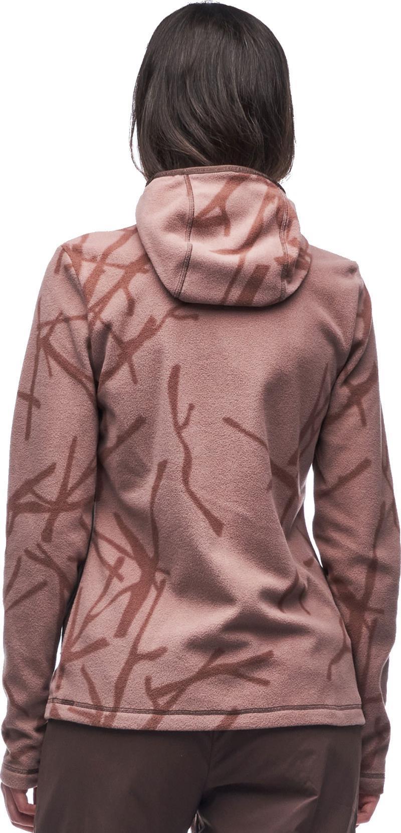 Enak Fleece Hoodie - Womens - Sepia Rose Branch Print 3