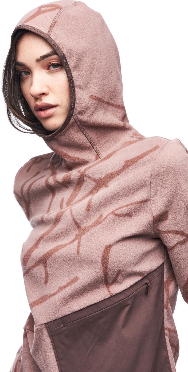 Enak Fleece Hoodie - Womens - Sepia Rose Branch Print 4