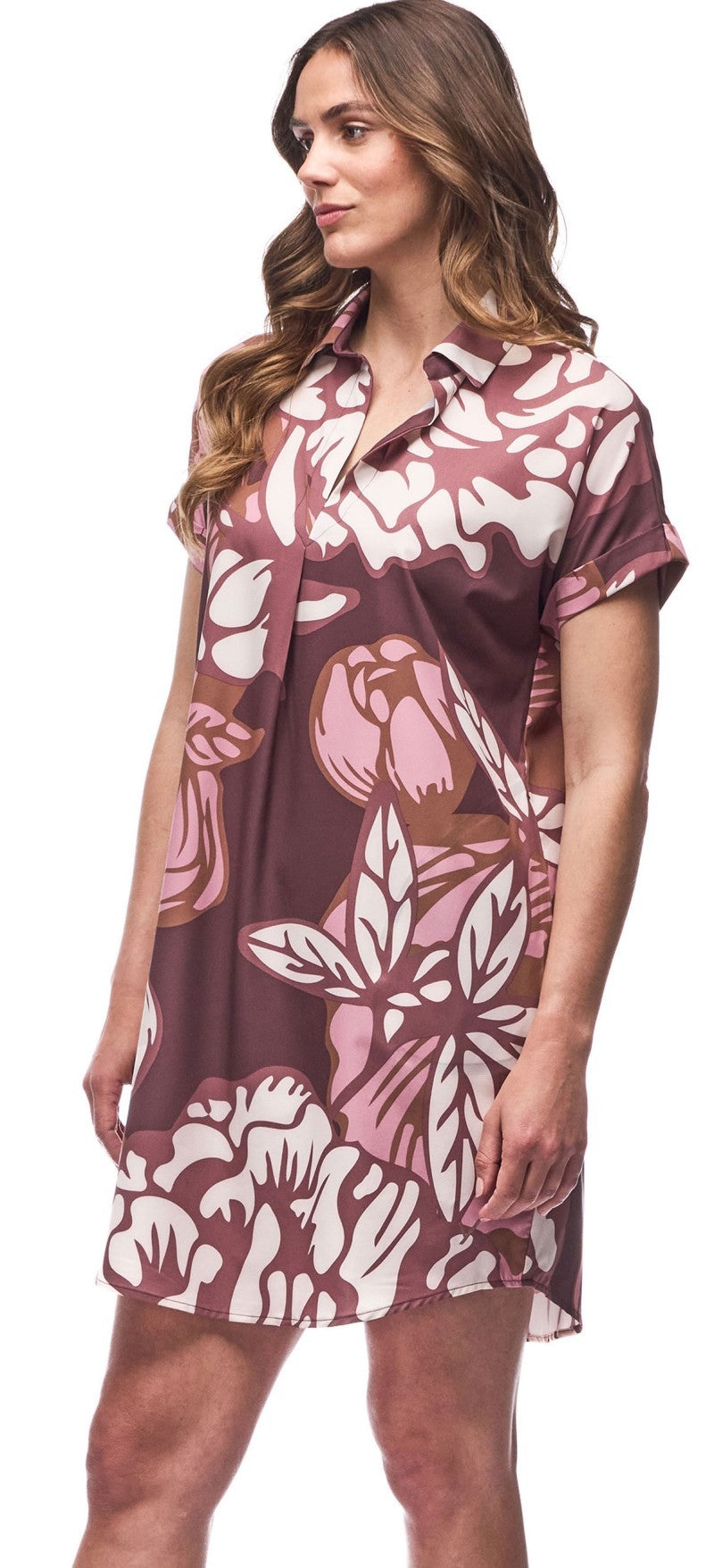 Frivol Dress - burgundy piwonia print 1