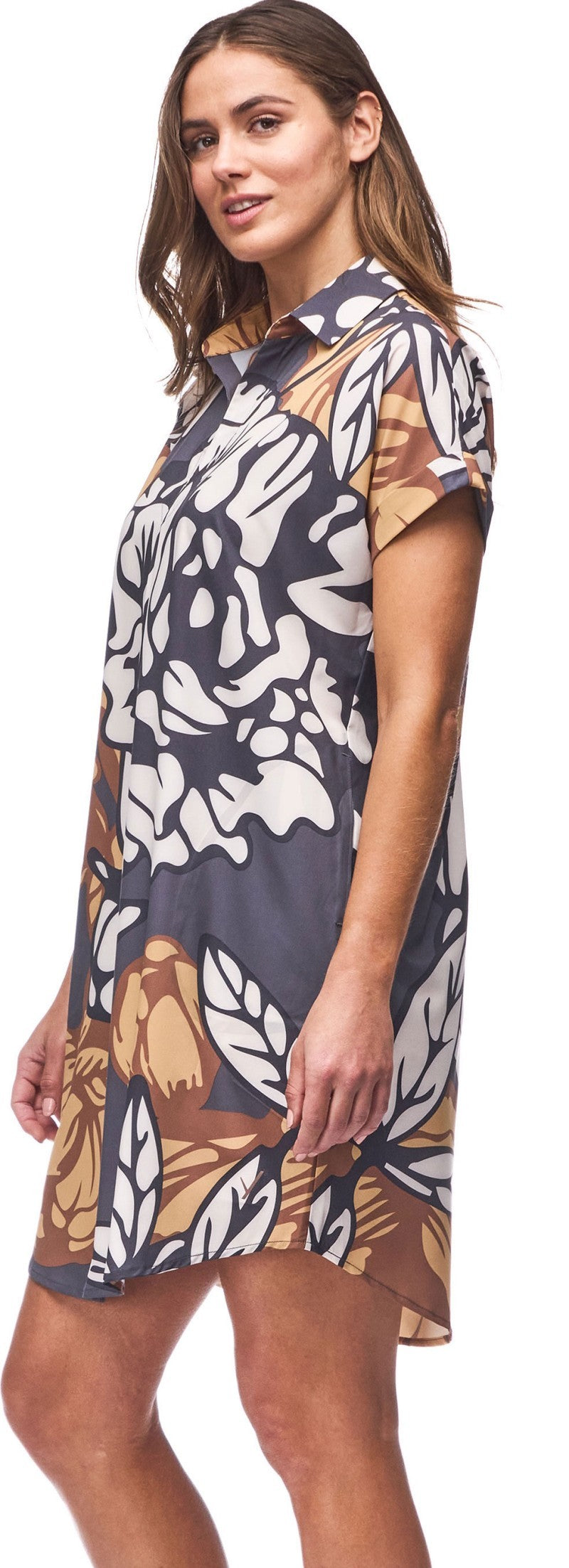 Frivol Dress - hematite piwonia print 1