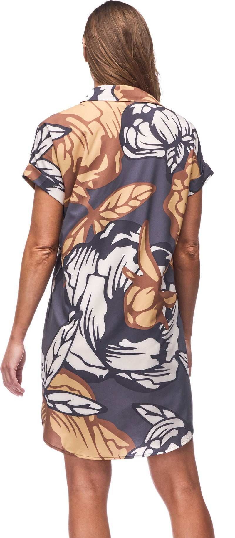 Frivol Dress - hematite piwonia print 1