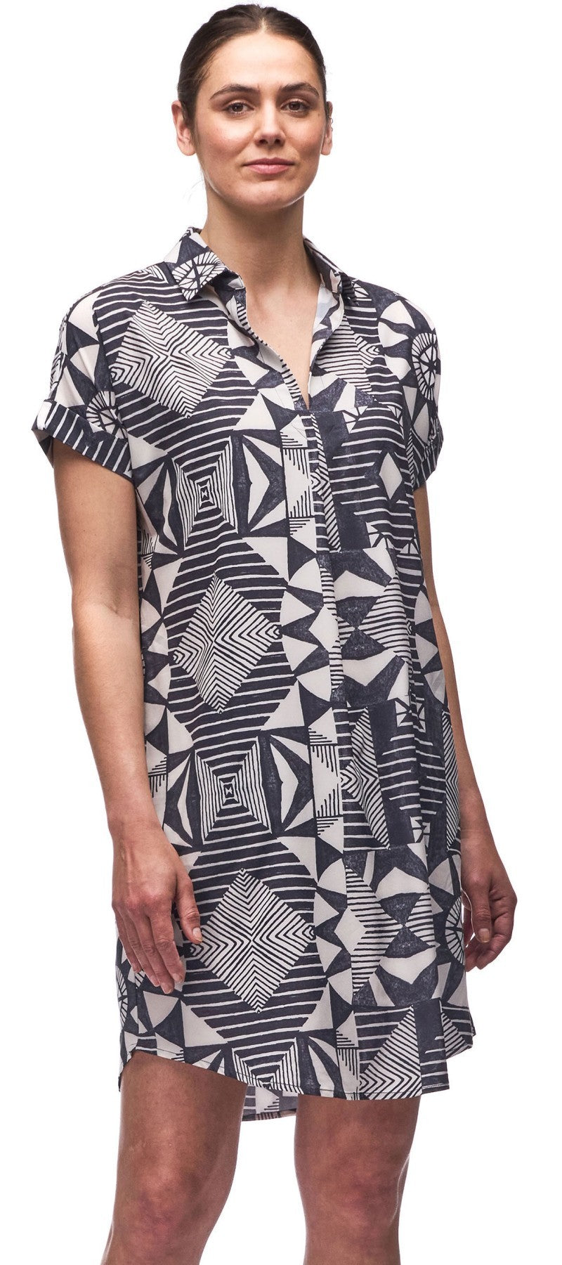 Frivol Dress - hematite slate print 1
