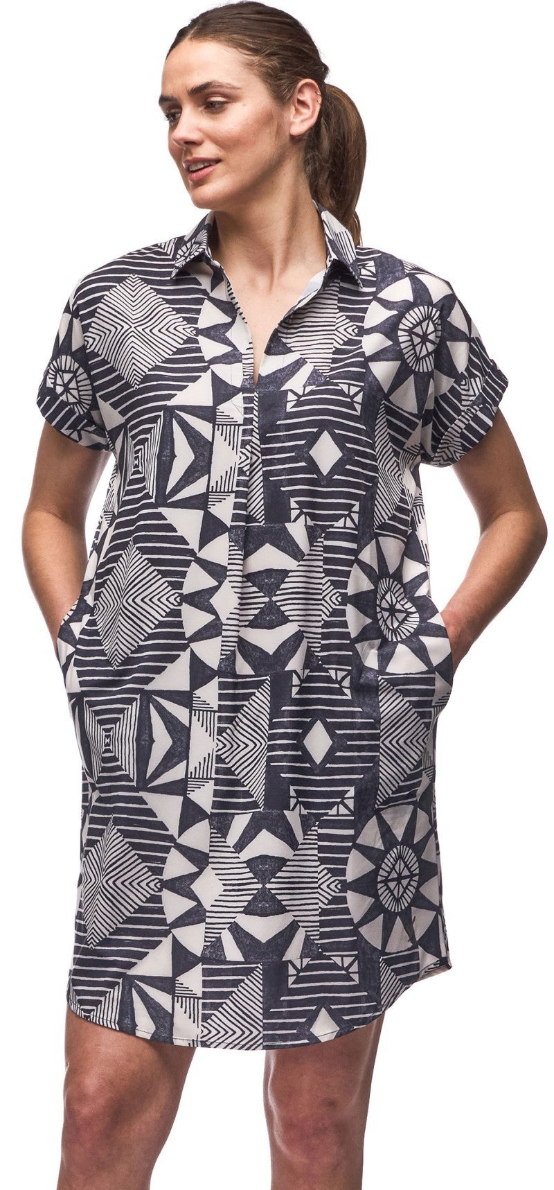Frivol Dress - hematite slate print 1